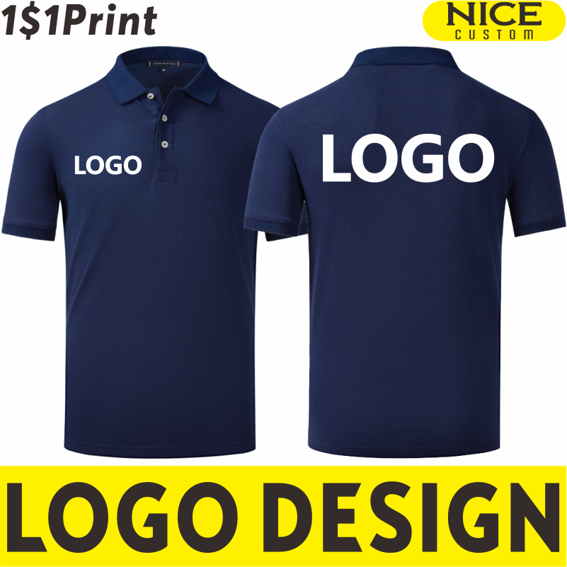 Polo Shirt Pique - เสื้อโปโลแขนสั้นผ้าคอตตอนแท้สำหรับผู้หญิงผู้ชายธุรกิจเสื้อโปโลปักแบรนด์โลโก้ที่กำหนดเอง