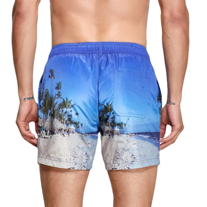 Trunks Board Surf - Seobean ชุดว่ายน้ําชายสั้นกางเกงขาสั้นเรียงรายกางเกงว่ายน้ําชาย Fast Dry Men Beach