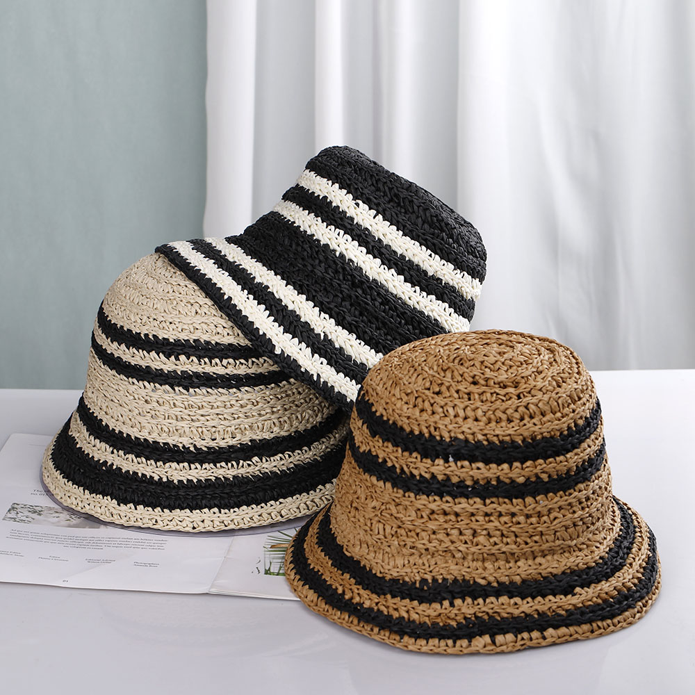 หมวกชายหาดของผู้หญิงหมวก Topi  - Bucket Hat Straw บทวิจารณ์และราคา