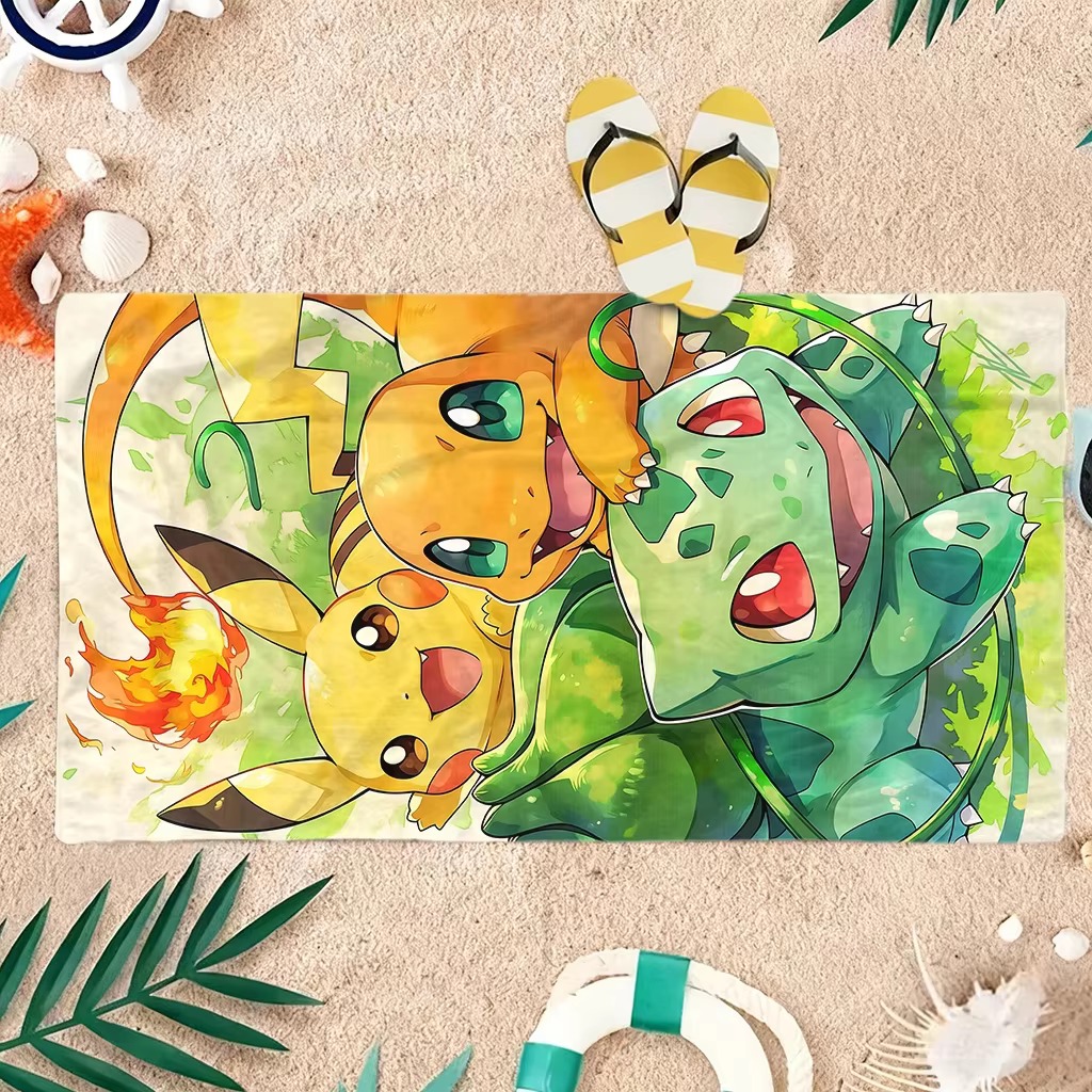 P-Pokemon Starters ผ้าขนหนูชาย - Beach Towel Large บทวิจารณ์และราคา
