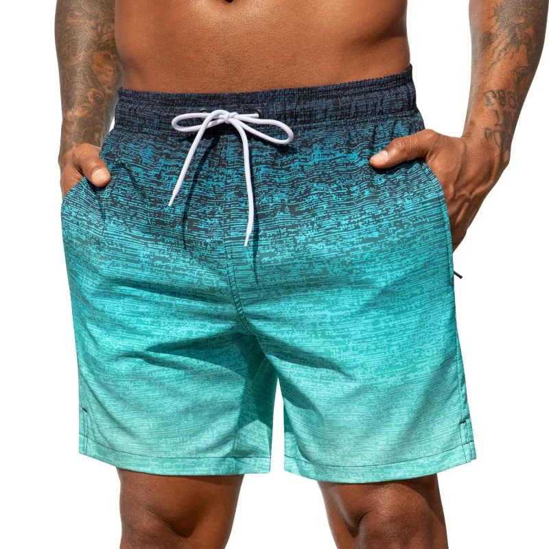 กางเกงว่ายน้ำลายทางไล่เฉดสีทัน - Trunks Board Surf บทวิจารณ์และราคา