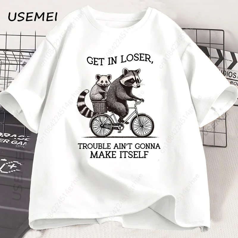 เสื้อยืด Get in Loser ลายแรคคู - Tee Graphic Print บทวิจารณ์และราคา
