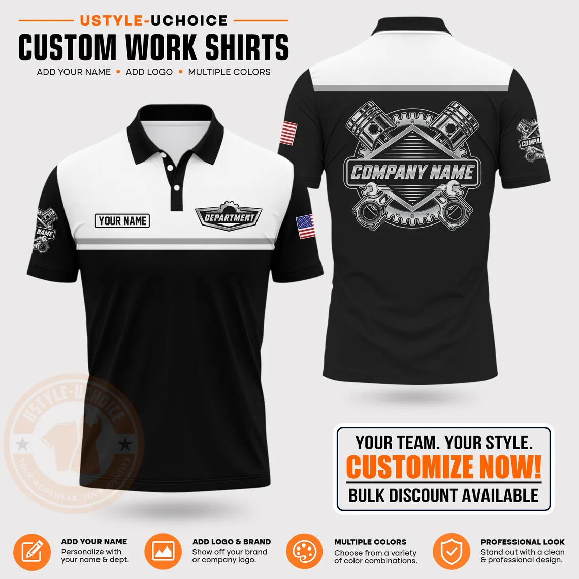 เสื้อโปโลลายงานช่างแบบกำหนดเอง - Polo Shirt Pique บทวิจารณ์และราคา