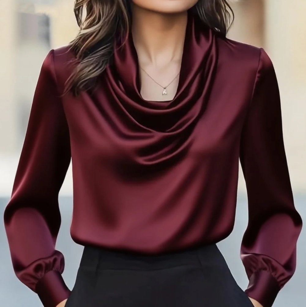 เสื้อเชิ้ตแขนยาวผู้หญิง คอปกทร - Shirt Camp Collar บทวิจารณ์และราคา