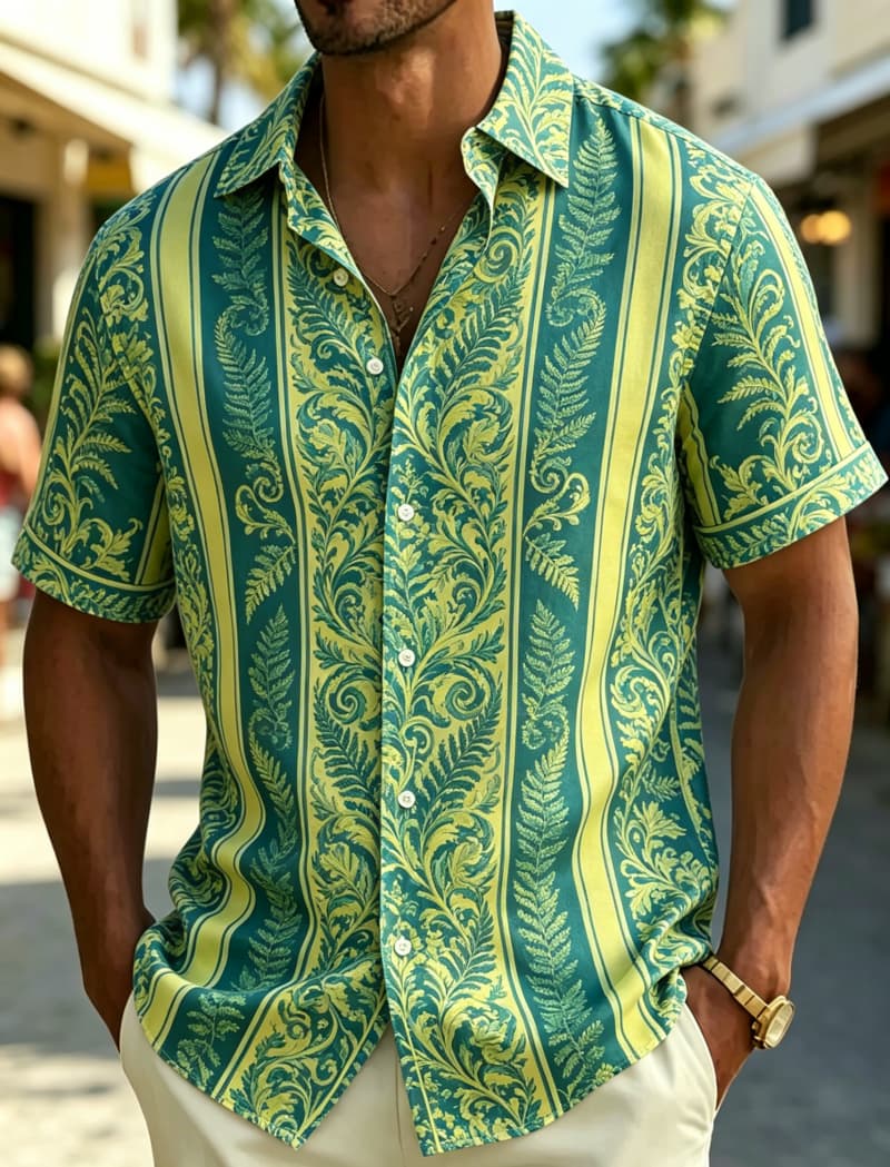 เสื้อเชิ้ตแขนสั้นผู้ชาย คอปก ล - Resort Shirt Floral บทวิจารณ์และราคา