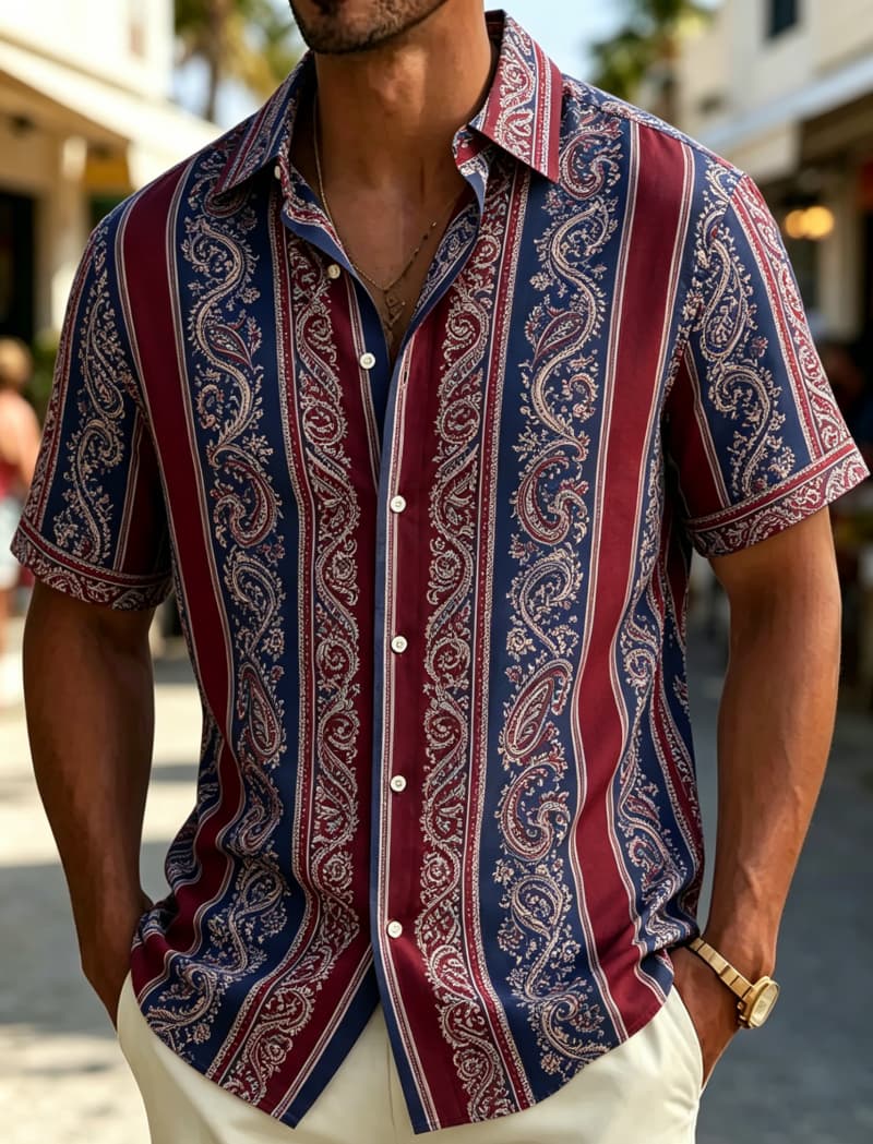 เสื้อเชิ้ตแขนสั้นผู้ชาย คอปก ล - Resort Shirt Floral บทวิจารณ์และราคา