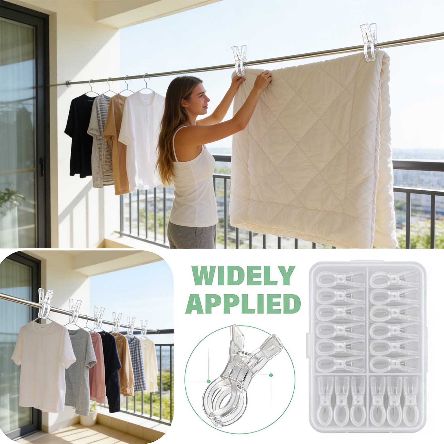 คลิปหนีบผ้าขนาดใหญ่แบบใส 10 ชิ - Beach Towel Large บทวิจารณ์และราคา