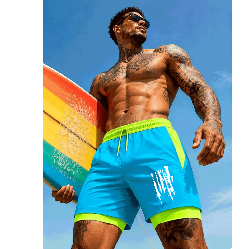 กางเกงว่ายน้ำชายแบบสองชั้น แห้ - Trunks Board Surf บทวิจารณ์และราคา