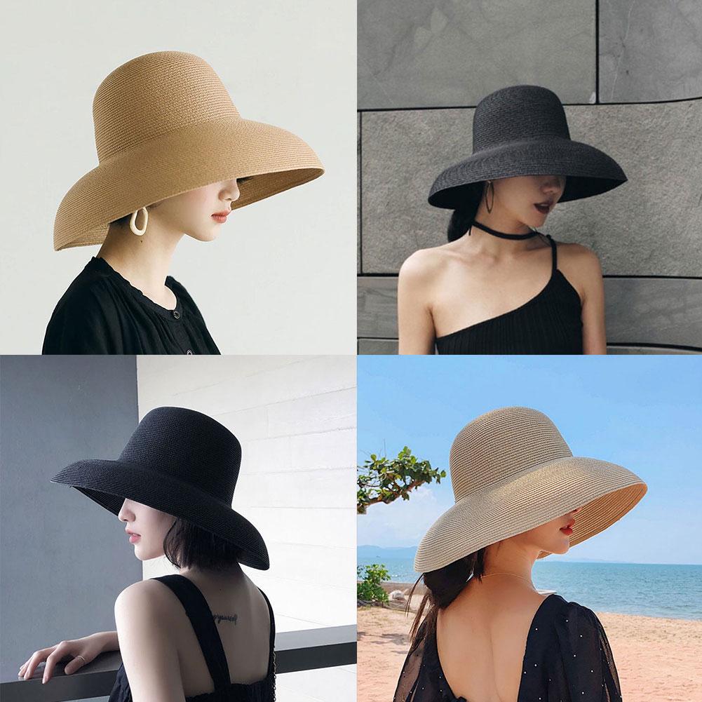 หมวกฟางปีกกว้างสไตล์เฮปเบิร์นฝ - Bucket Hat Straw บทวิจารณ์และราคา